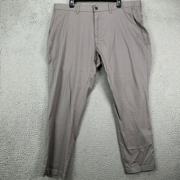 Fabletics Chino Pants Mens 40X30 Grey Performance Tech Stretch‎ Flat Front Logo - Picture 1 of 11